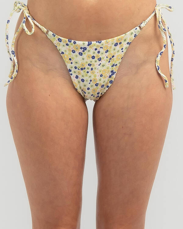 RVCA Ground Cover Skimpy Tie Side Bikini Bottom for Womens