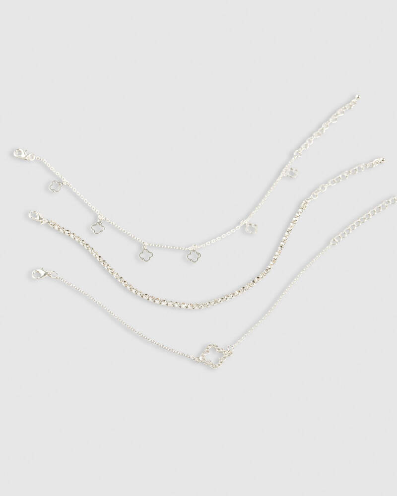 Karyn In LA Baby Clover Charm Anklet Pack for Womens