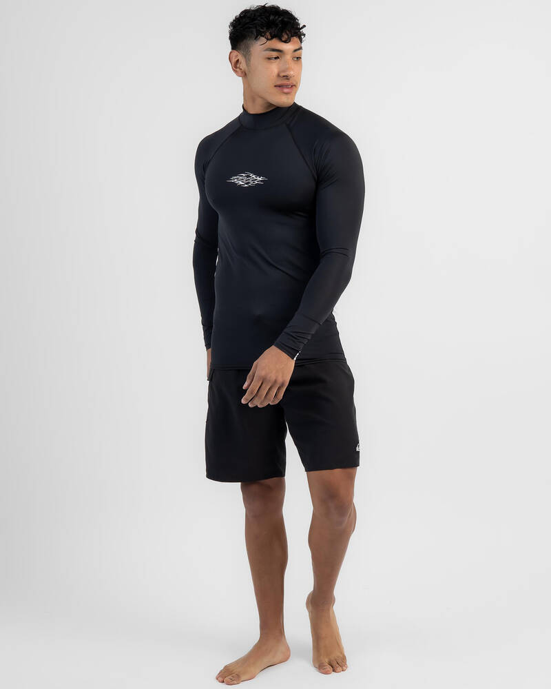 Shop Billabong Jimmy Contrast Rash Vest In Black White Fast Shipping