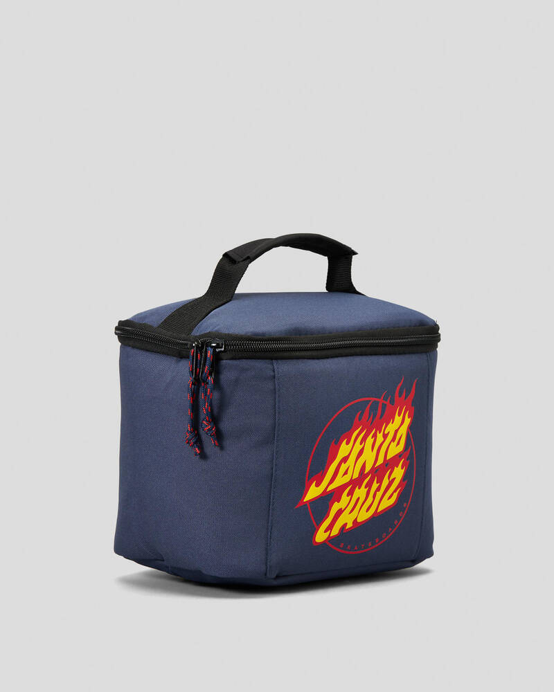 Shop Santa Cruz Flaming Dot Lunch Box In Navy Fast Shipping & Easy