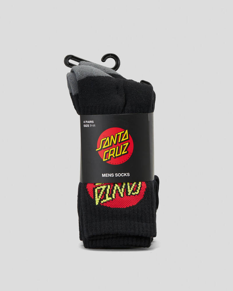 Santa Cruz Classic Dot Crew Socks 4 Pack for Mens