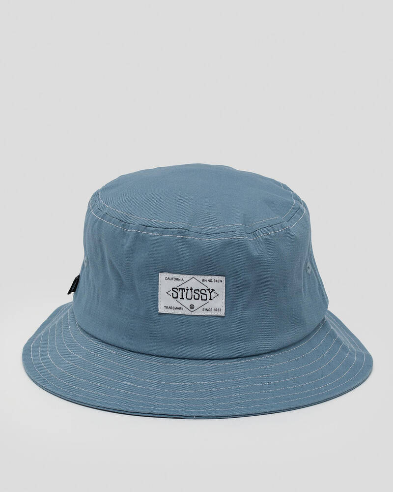 Stussy Contrast Topstitch Bucket Hat In Dusty Blue | City Beach Australia