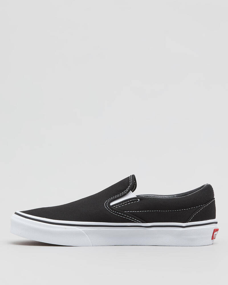 Vans Womens Classic Slip On Shoes In Black Black - Fast Shipping & Easy ...