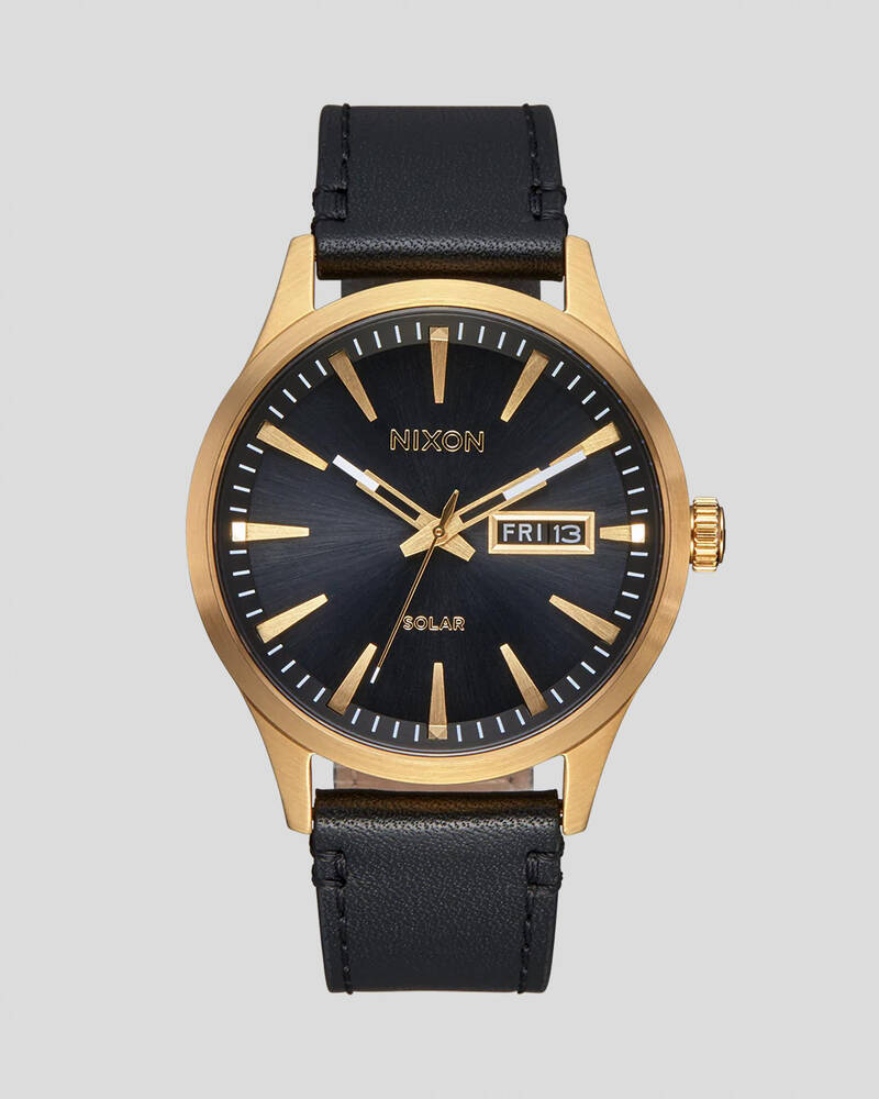 Nixon Sentry Solar Leather Watch for Mens
