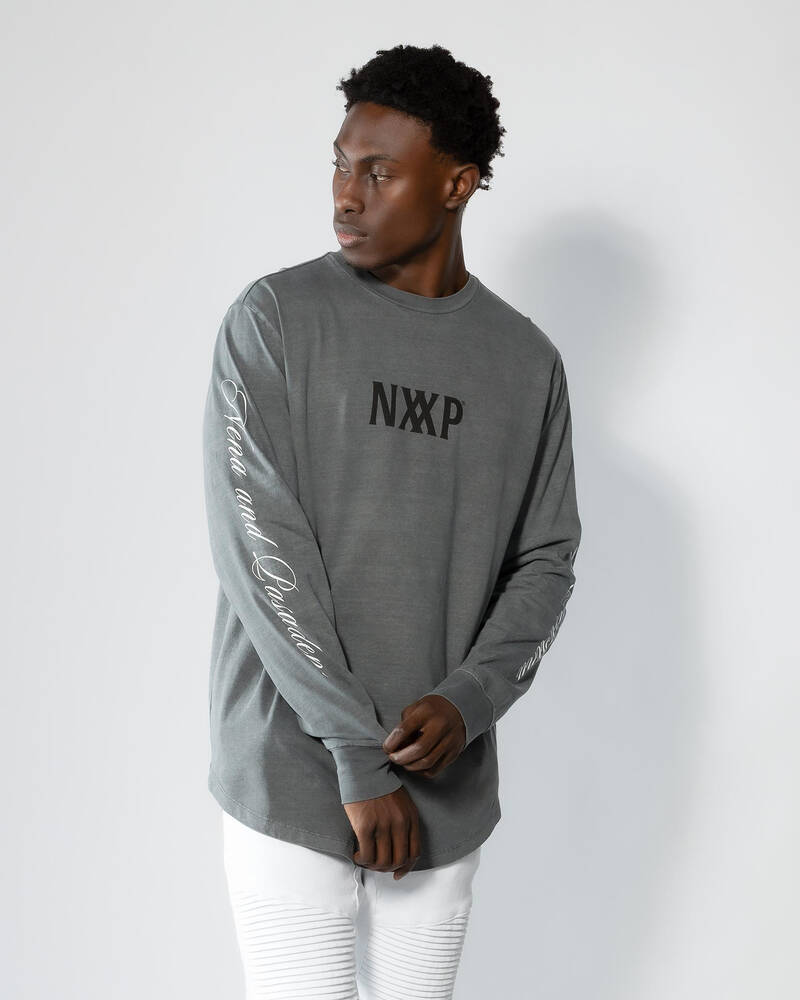 Nena & Pasadena Beam Heavy Duel Curved Long Sleeve T-Shirt for Mens