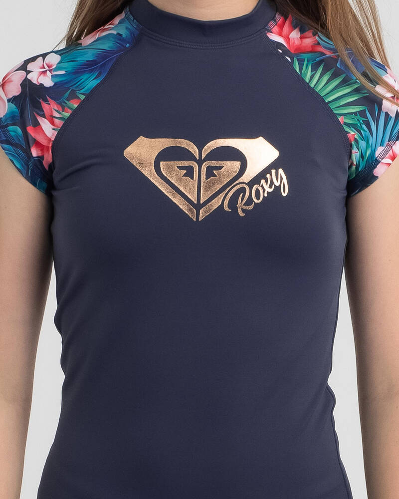 Roxy Girls' Oahu Short Sleeve Rash Vest for Womens