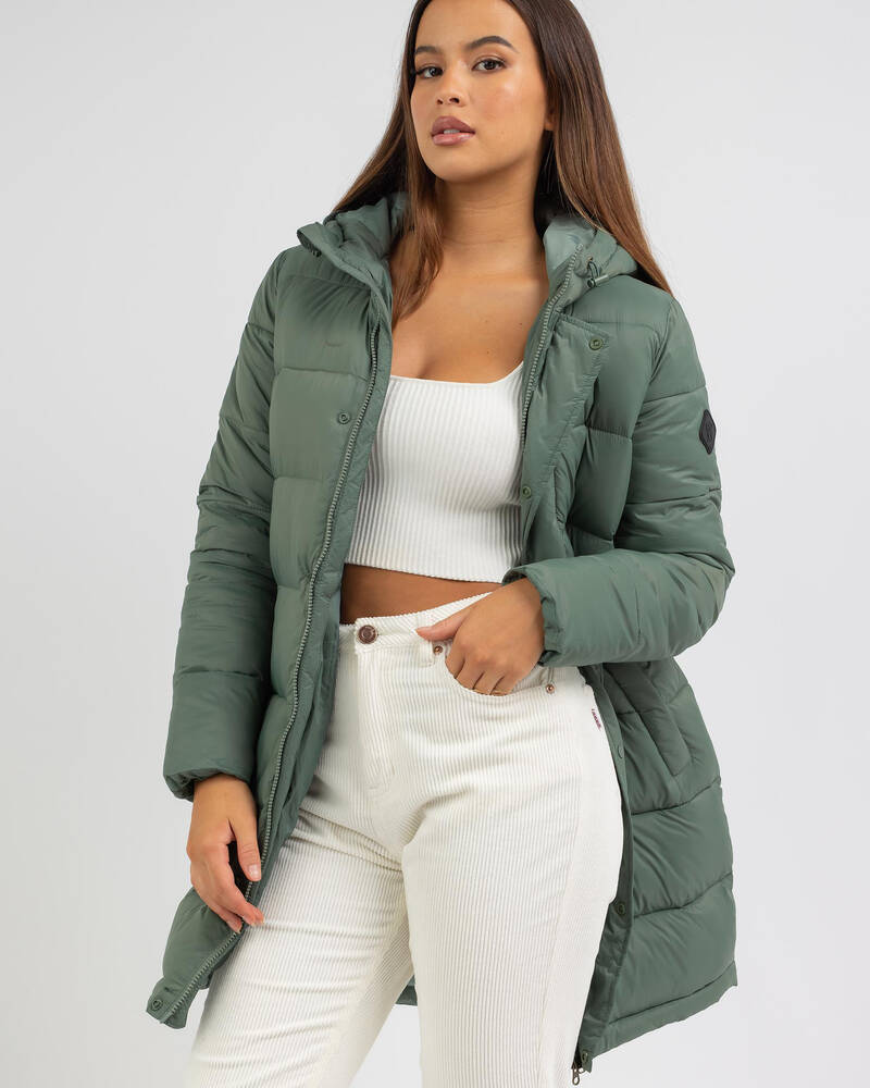 Roxy Ocean Peaks Hooded Puffer Jacket for Womens