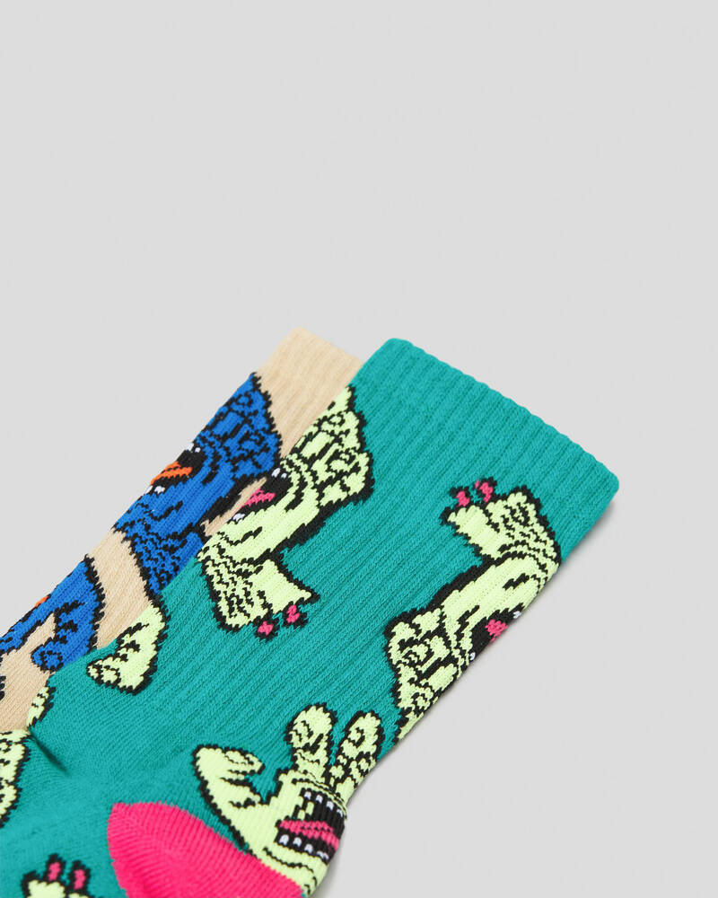 Santa Cruz Boys' Crowded Hand Socks 2 Pack for Mens