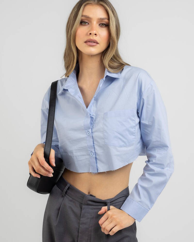 Ava And Ever Out Of Office Cropped Shirt for Womens