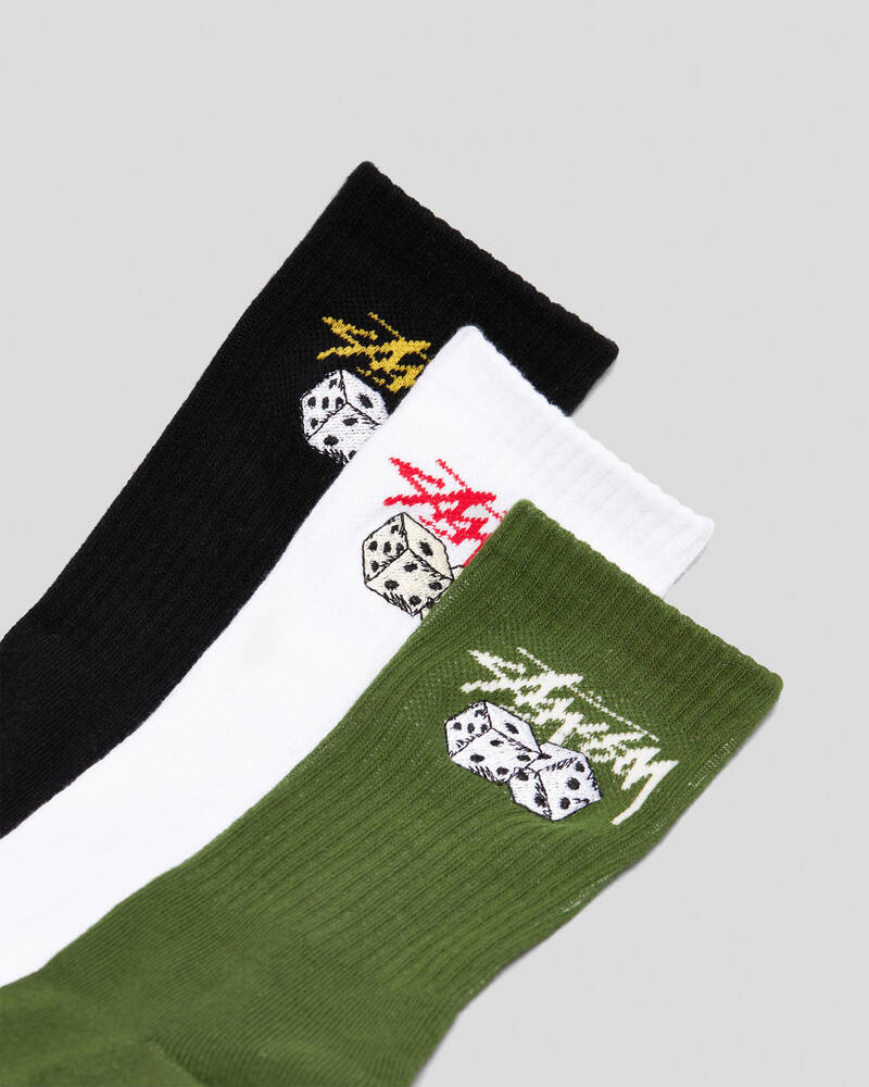 Stussy Roll The Dice Crew Socks 3 Pack for Mens