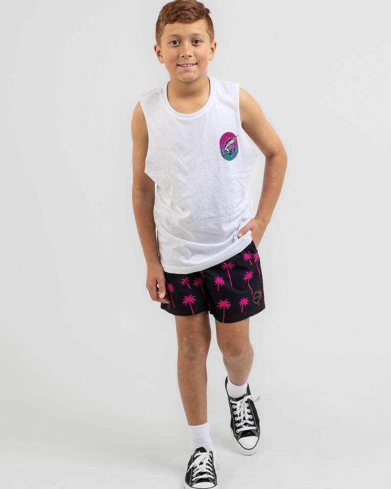 Skylark Boys' Tropical Fluro Elastic Waist Shorts for Mens