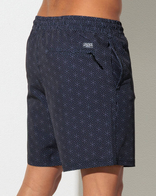Jacks Kaleidoscope Elastic Waist Board Shorts for Mens