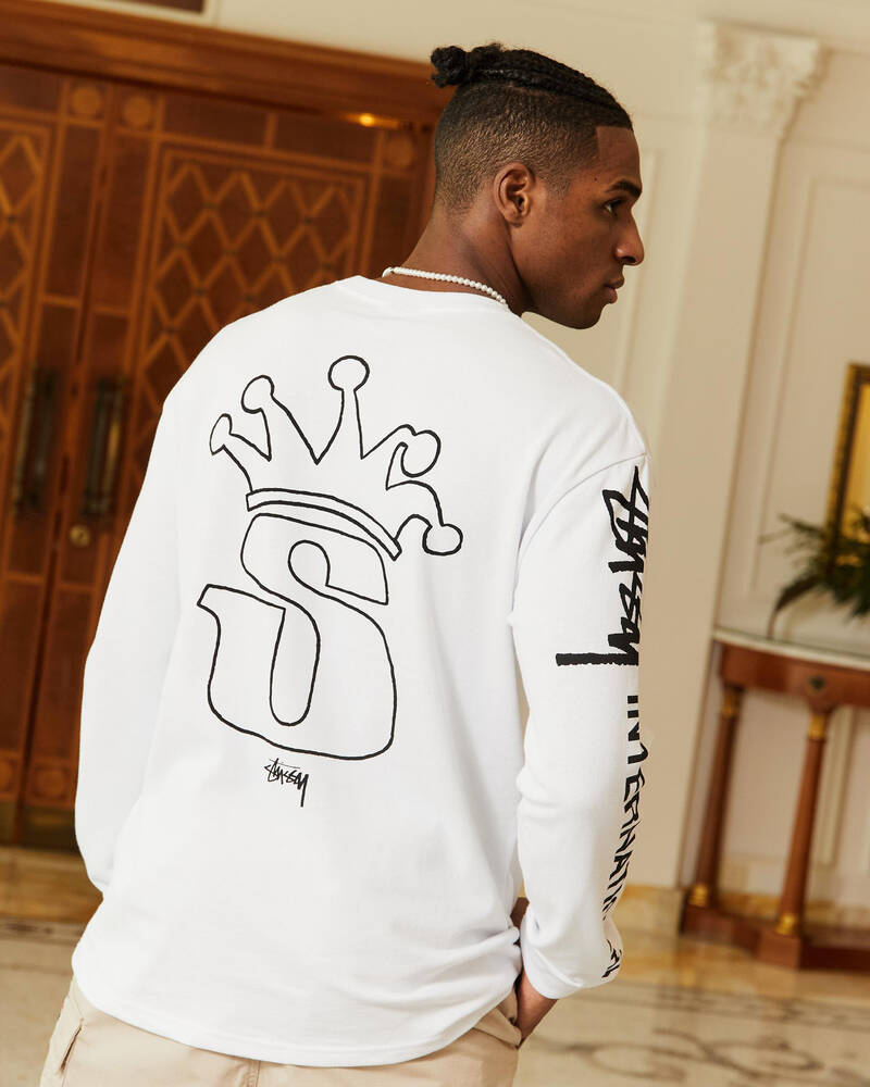 Stussy S Crown 50/50 LCB Long Sleeve T-Shirt for Mens