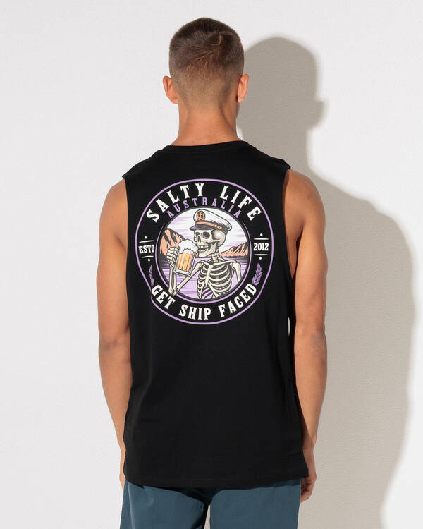 Salty Life Ship Faced Muscle Tank for Mens