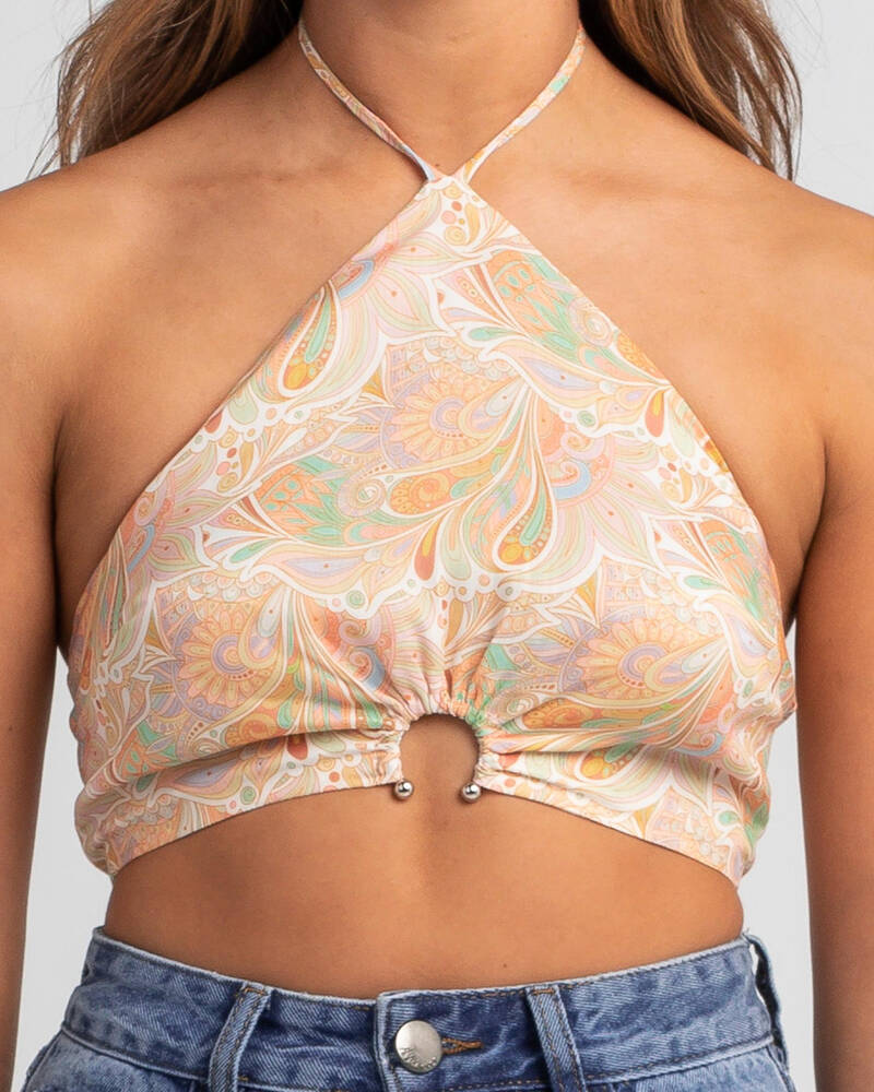 Ava And Ever Psychedelic Halter Top for Womens