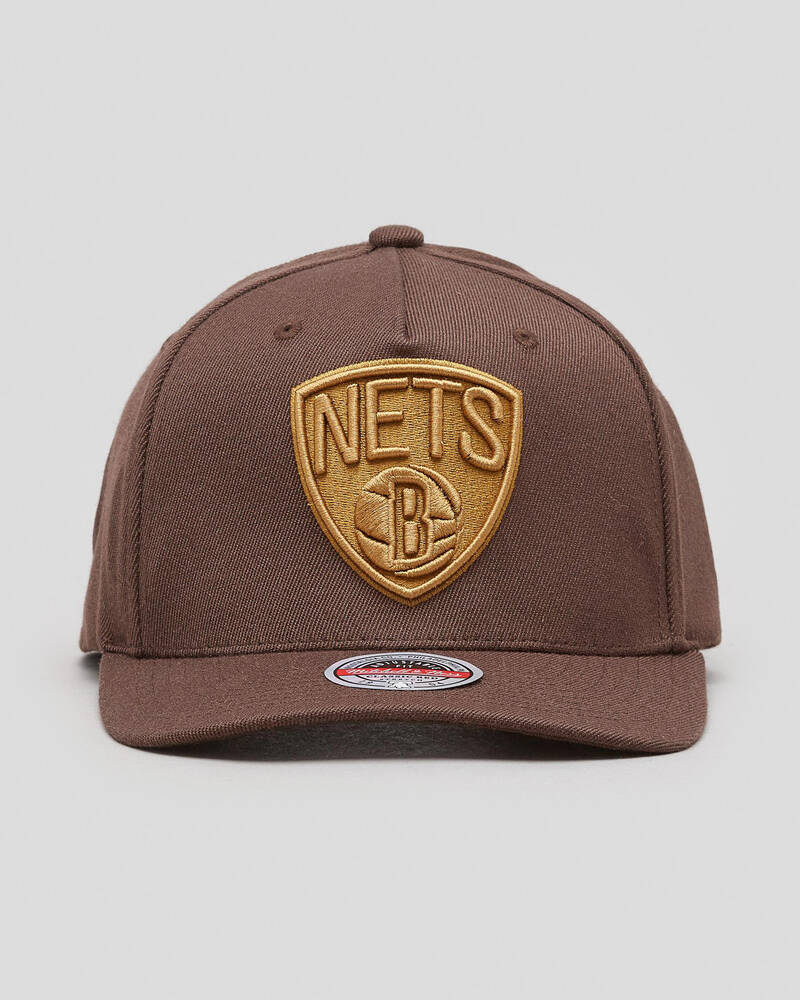 Mitchell & Ness Brooklyn Nets Baroque Brown Classic Red Cap for Mens