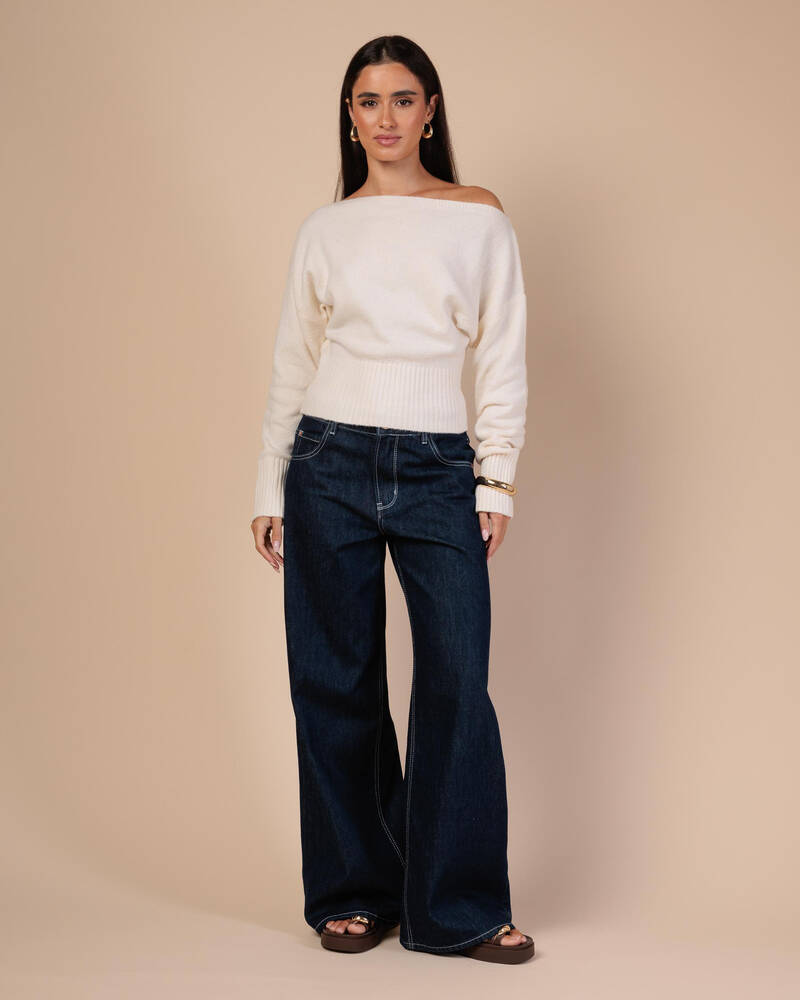 Ava And Ever Anni Off Shoulder Knit Jumper for Womens
