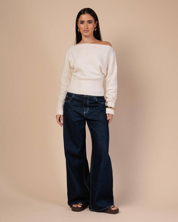 Ava And Ever Anni Off Shoulder Knit Jumper for Womens