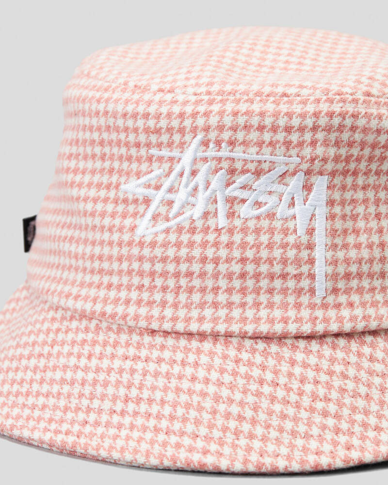 Stussy Stock Houndstooth Bucket Hat for Womens