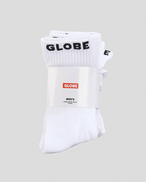 Globe Whiteout Crew Socks 5 Pack for Mens