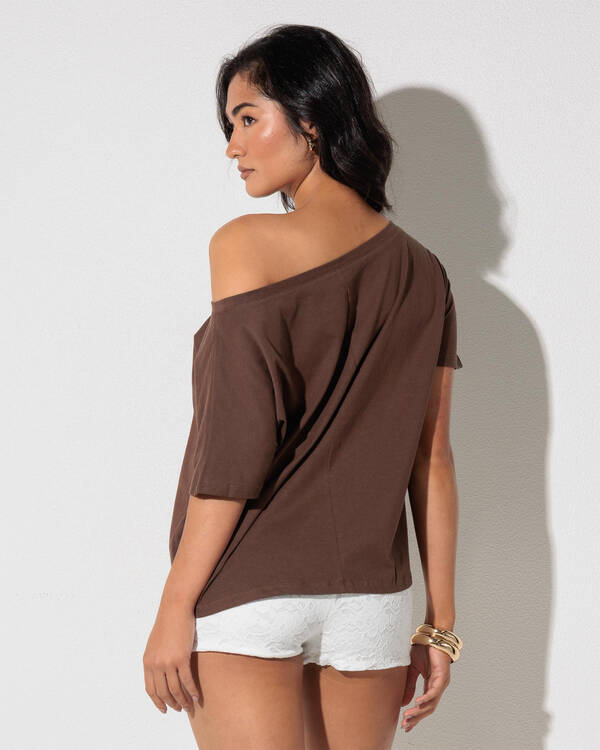 Ava And Ever Raven Off Shoulder T-Shirt for Womens