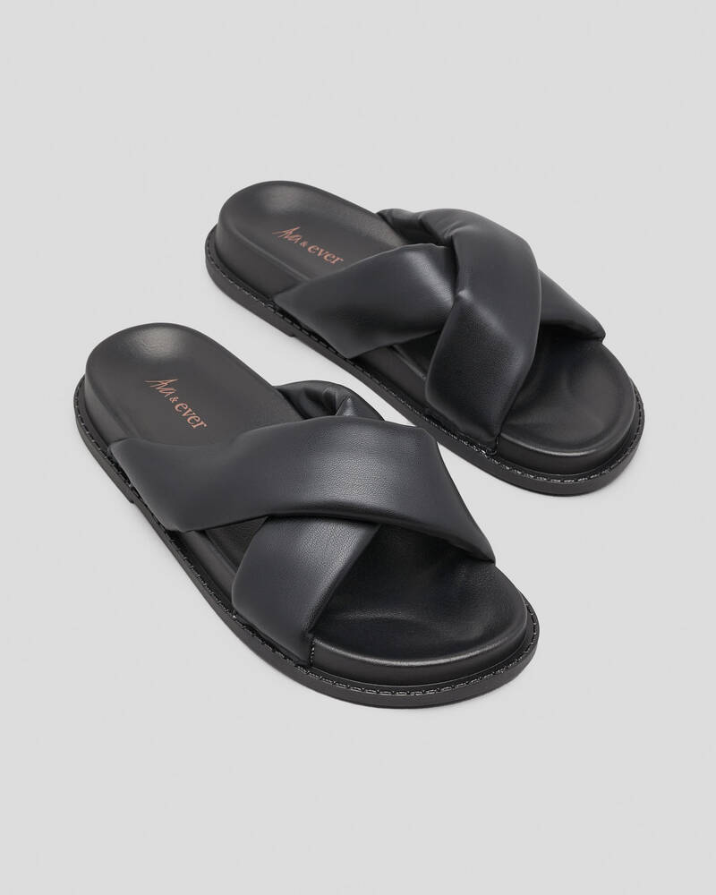 Ava And Ever KENNIE SLIDES In Black - Fast Shipping & Easy Returns ...