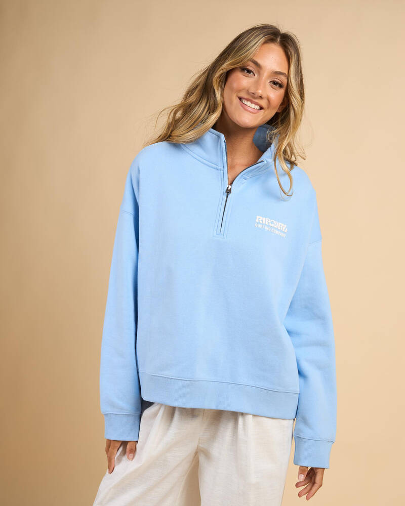 Rip Curl Surf Puff 1/4 Zip Sweatshirt for Womens