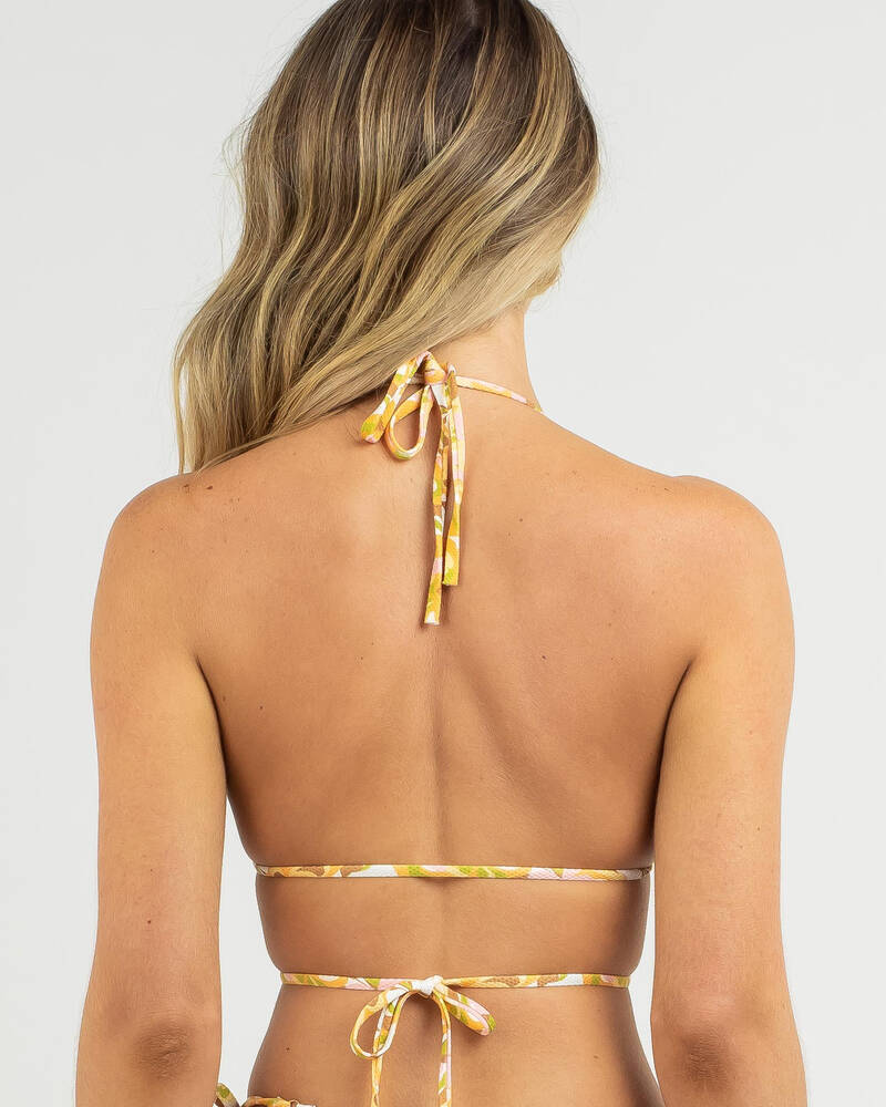 Rhythm Mimosa Floral Wrap Slide Triangle Bikini Top for Womens