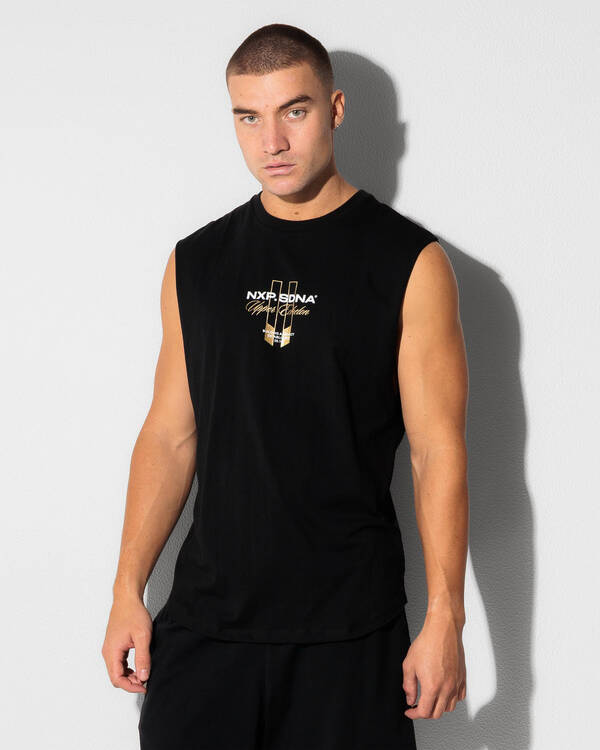 Nena & Pasadena Kavros Dual Curved Muscle Tank for Mens