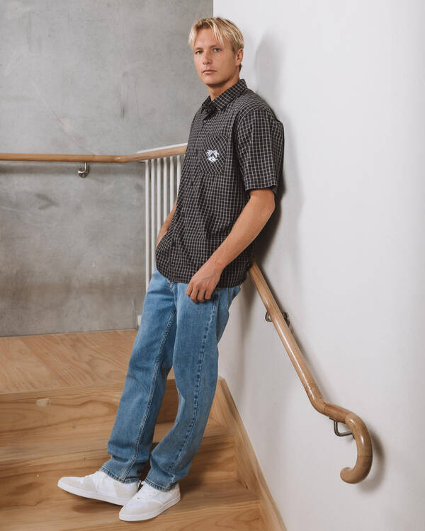 Rip Curl Liquid Trips Check Short Sleeve Shirt for Mens