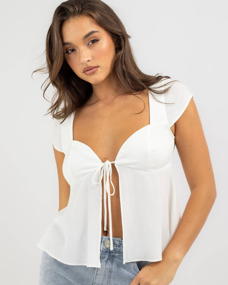 Mooloola Lilibet Tie Front Top for Womens