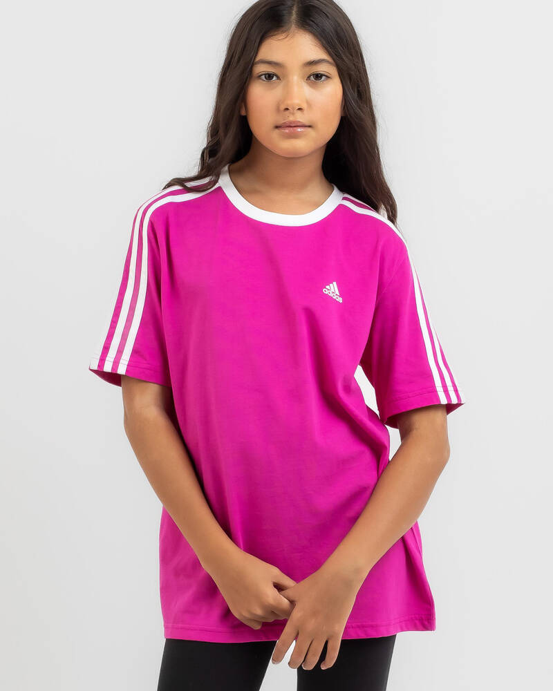 adidas Girls' Essential 3 Stripe BF T-Shirt for