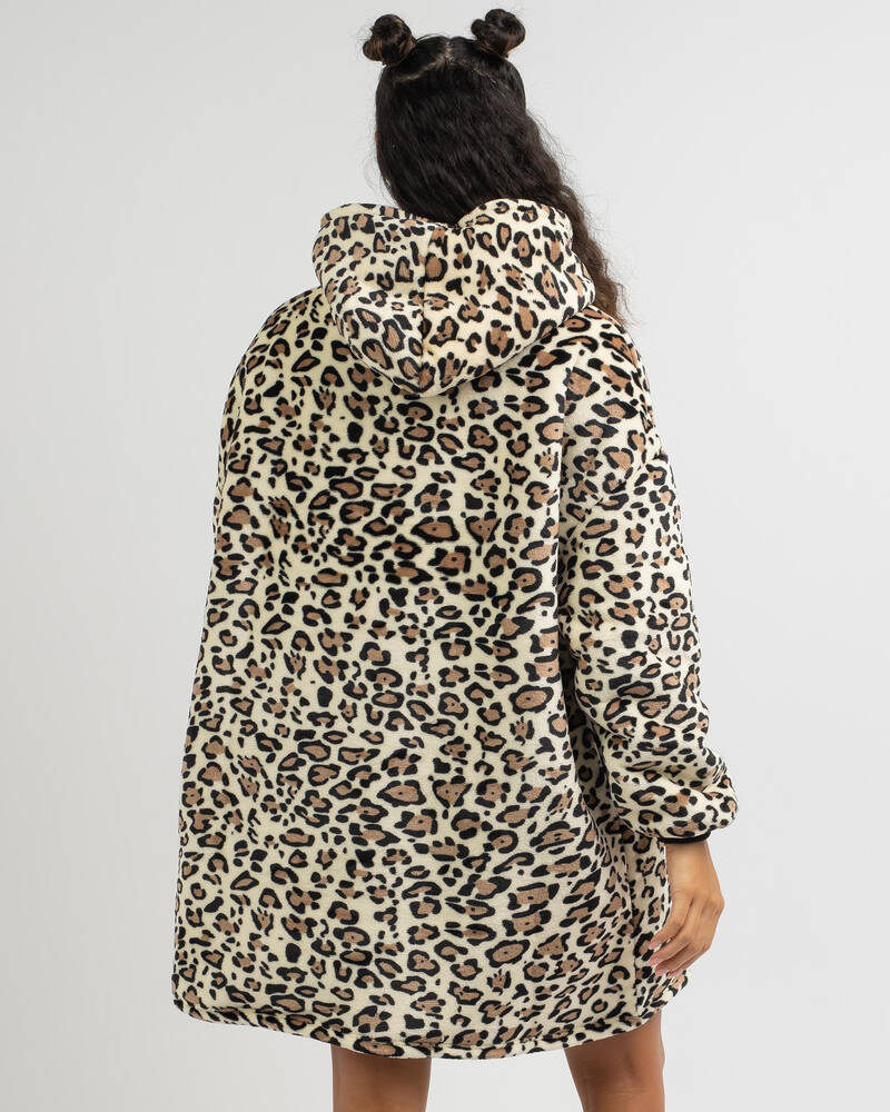 Mooloola Leopard Hooded Blanket for Womens