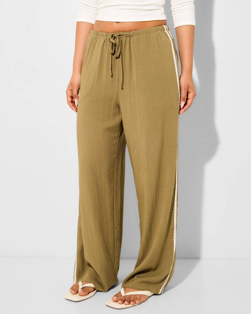 Rhythm Linen Lace Pants for Womens