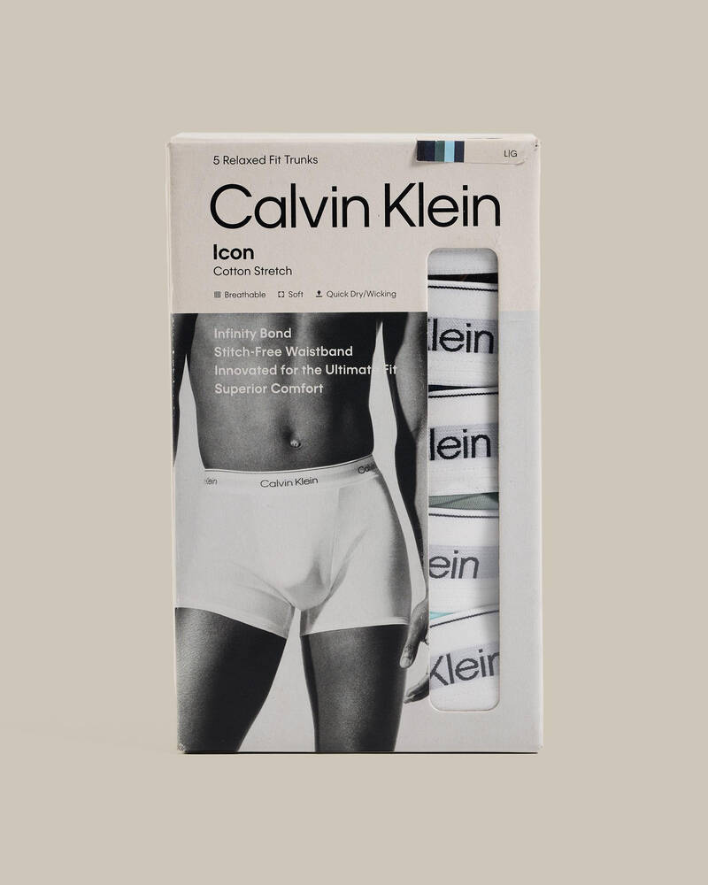 Calvin Klein Icon Cotton Stretch Relaxed Fit Trunk 5 Pack for Mens