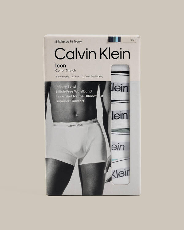 Calvin Klein Icon Cotton Stretch Relaxed Fit Trunk 5 Pack for Mens