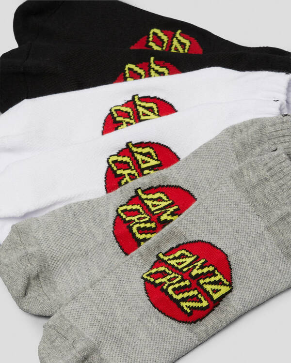 Santa Cruz Classic Dot Ankle Socks 5 Pack for Mens