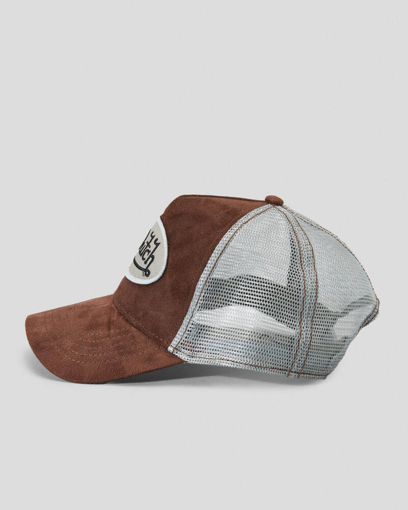Von Dutch Brown Suede Trucker Cap for Mens