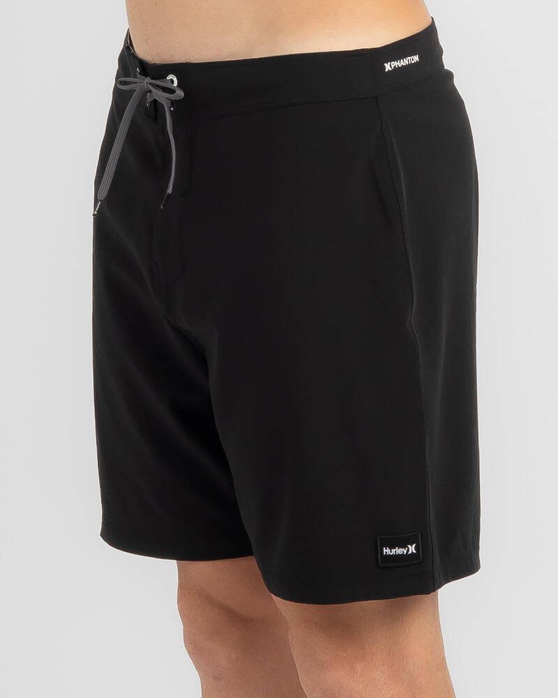 Hurley Phantom One and Only Solid Board Shorts In Black - FREE
