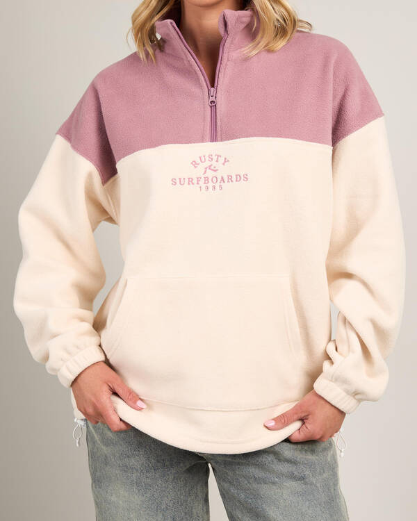 Rusty Central Division Crew Polar Fleece Sweatshirt for Womens