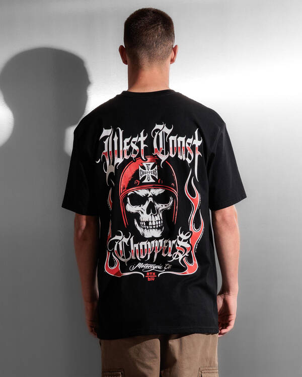 West Coast Choppers Skull Helmet T-Shirt for Mens