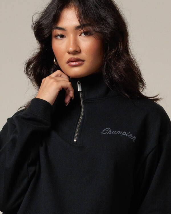 Champion Graphic Shop Quarter Zip Crew for Womens