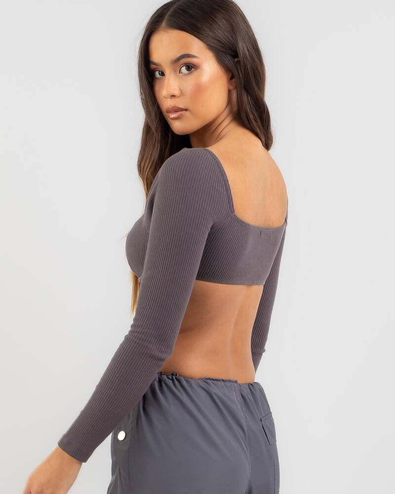 Ava And Ever Stella Long Sleeve Ultra Crop Top for Womens