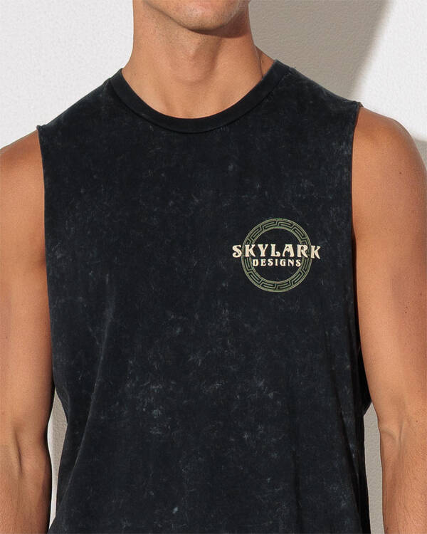 Skylark Striped Oni Muscle Tank for Mens