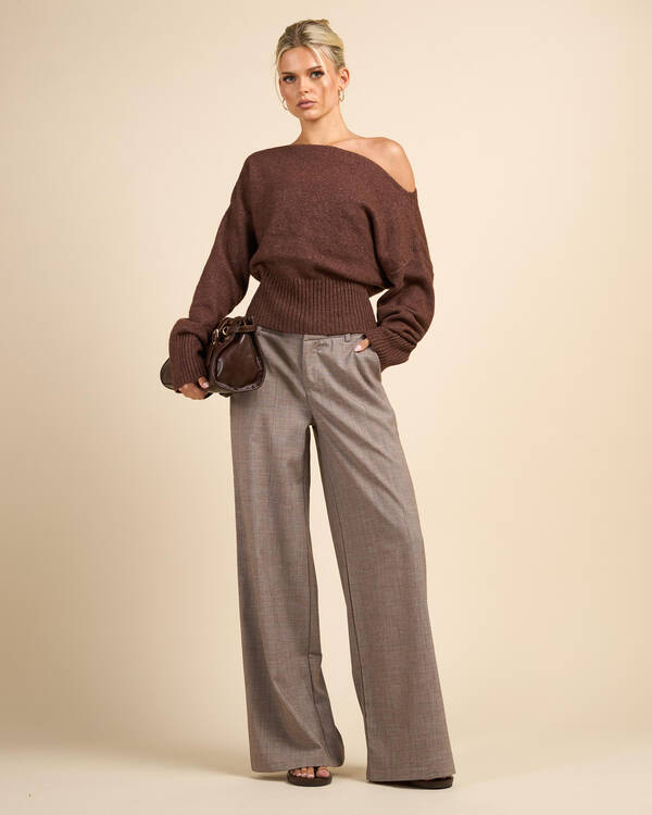 Ava And Ever Anni Off Shoulder Knit Jumper for Womens