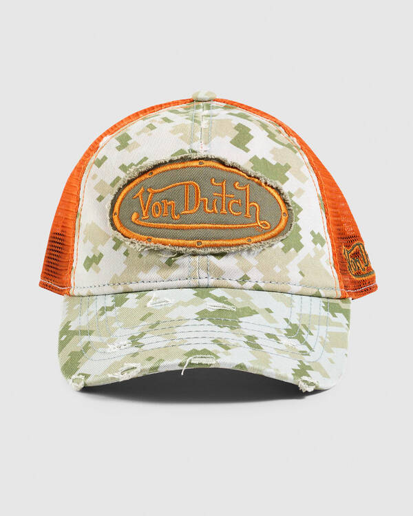 Camo Distressed Trucker Cap