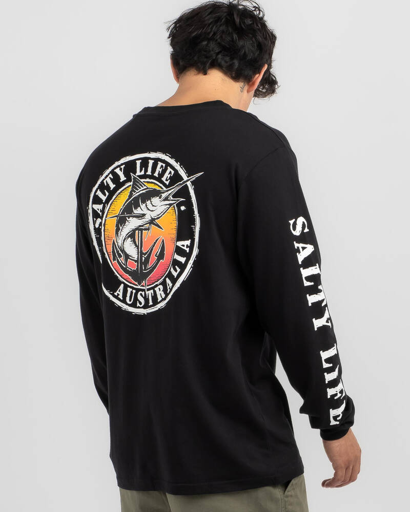 Salty Life Reflection Long Sleeve T-Shirt for Mens