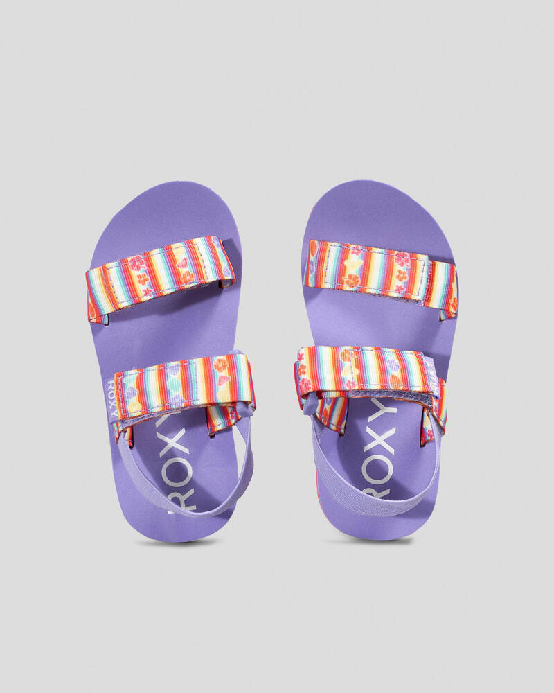 Shop Roxy Toddlers' Roxy Cage Sandals In Potent Purple - Fast Shipping ...