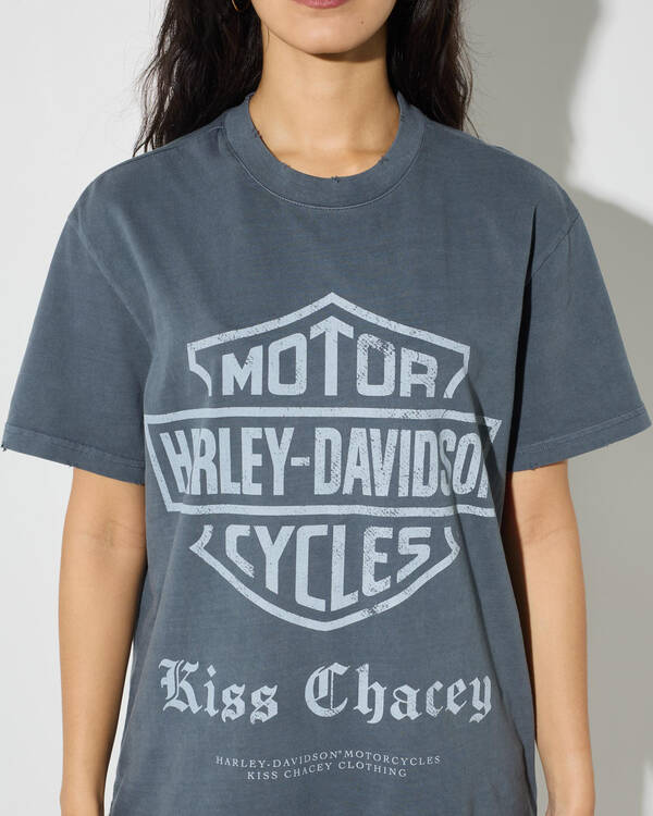 Kiss Chacey Harley Davidson Downshift Relaxed T-Shirt for Womens
