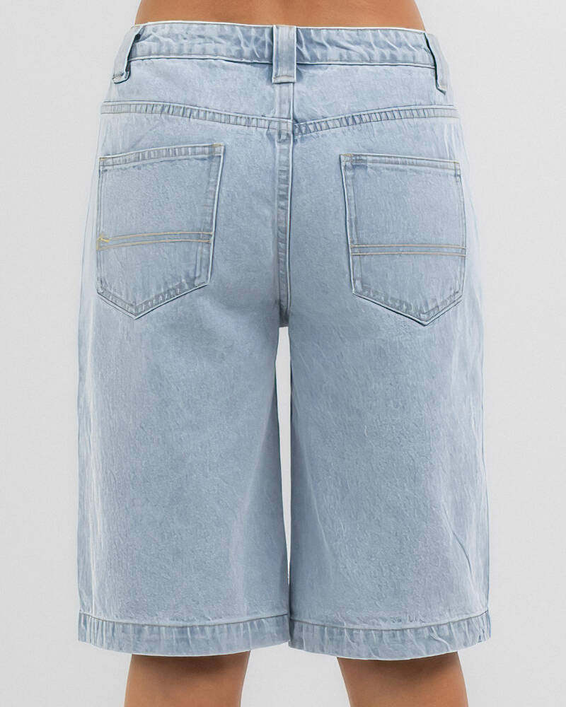 Rusty Low Rise Wide Leg Denim Jorts for Womens